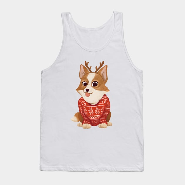 Corgi Christmas Tank Top by Blanquiurris